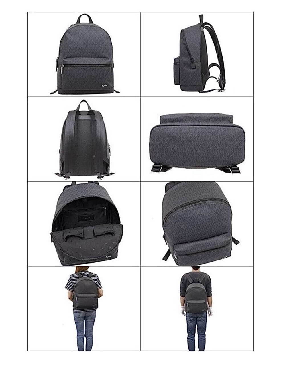 NEW Michael Kors Cooper Logo large black/gray backpack - Picture 3 of 6
